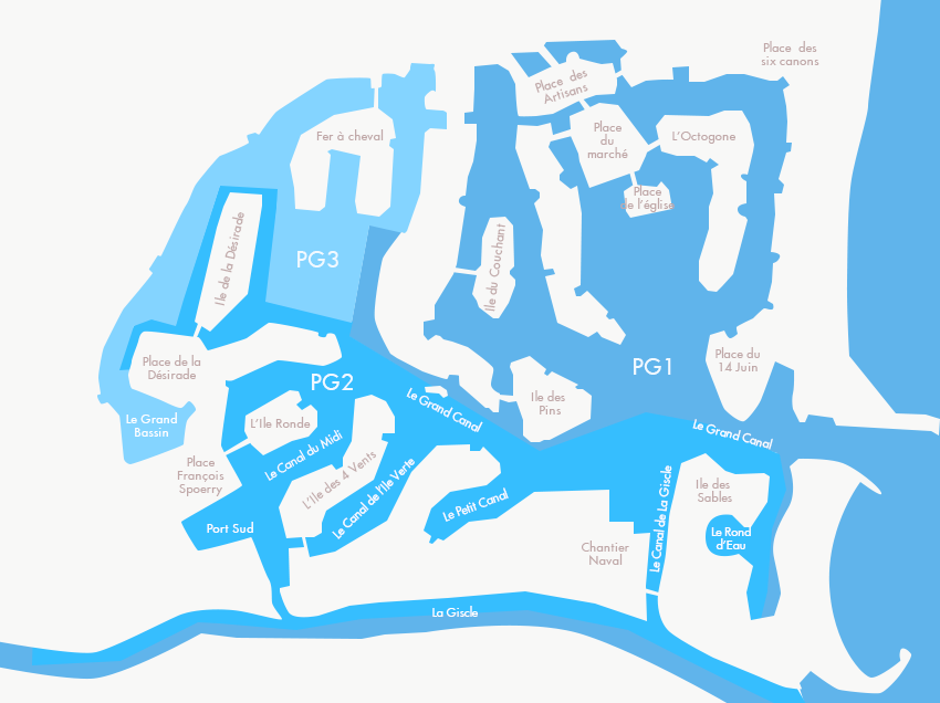 Plan quartiers Port Grimaud